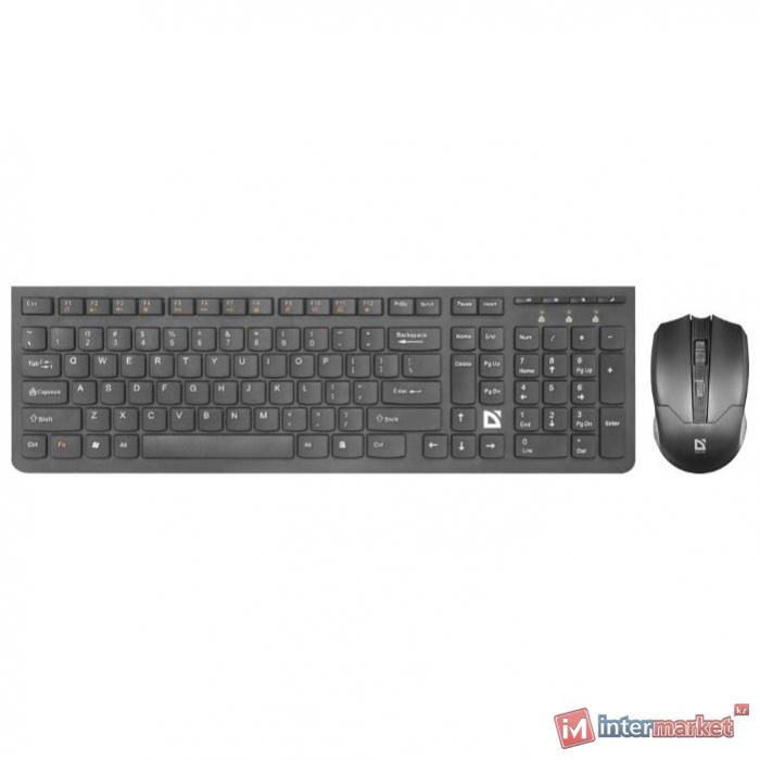Клавиатура Defender Columbia C-775, Wireless, 1xAAA/mouse 1xAAA, Black, USB + мышь